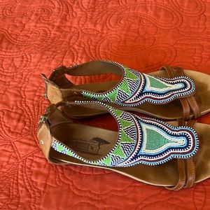 Pikolinos Sandals Made in Spain beaded multi colored